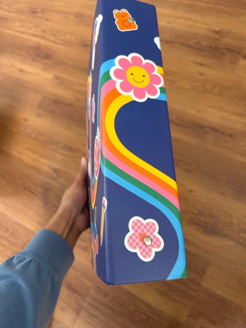 ecokind 2-Inch Navy Binder with Rainbow Stickers - 